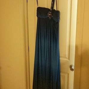 Asymmetrical Ombre blue gown.